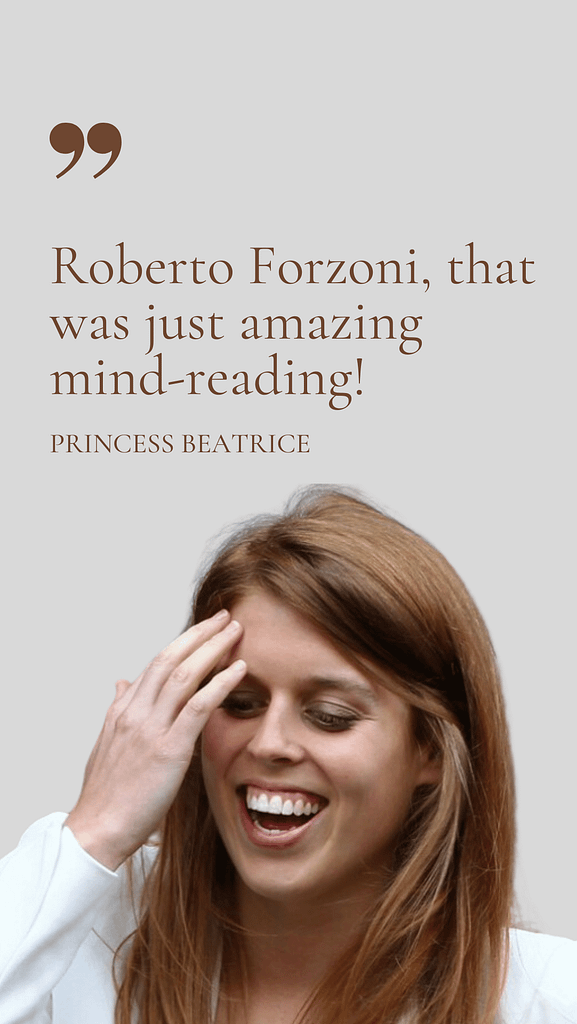 London mind reader Roberto Forzoni performing for Princess Beatrice