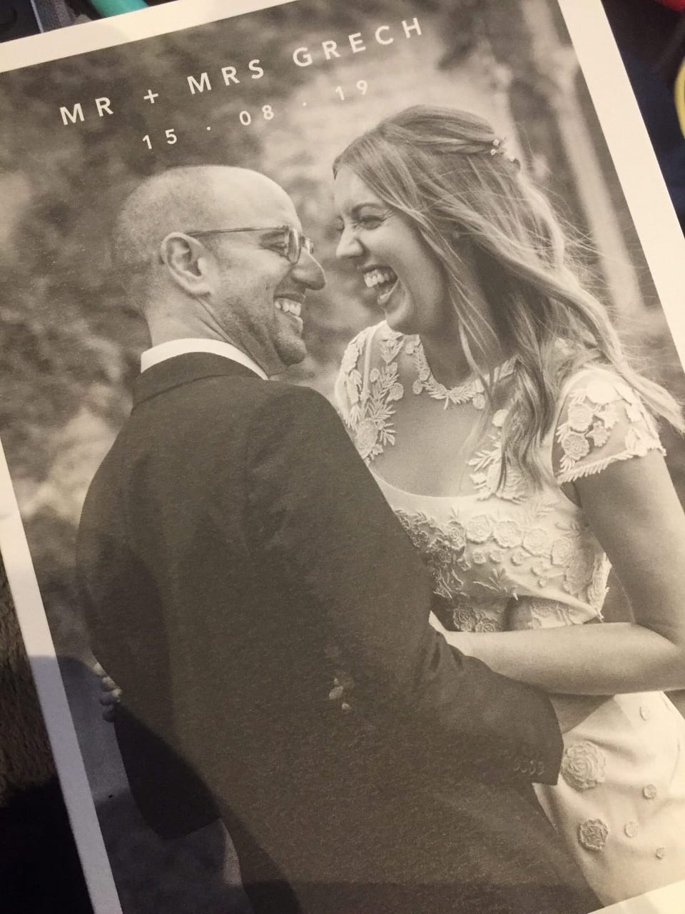 What they are saying. card from thewedding of mr and mrs Grech