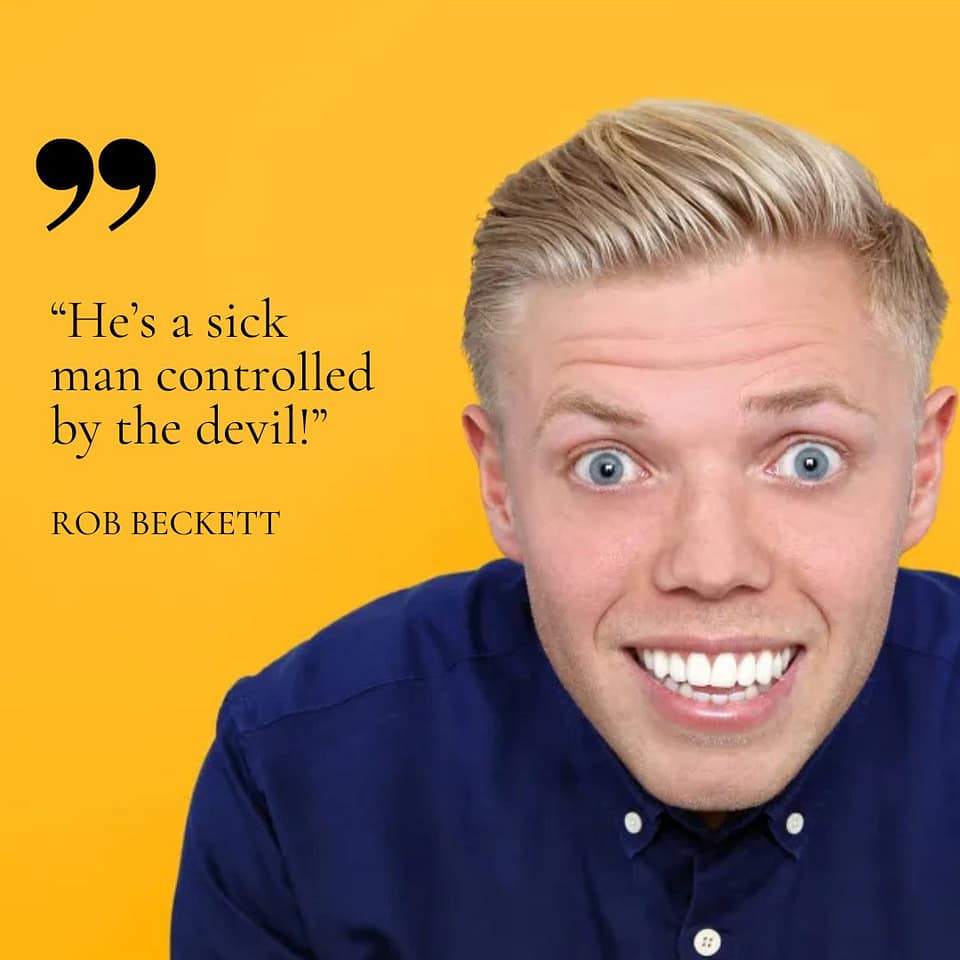 What they are saying. Rb beckett with quote "He's a sick man controlled by the devil"